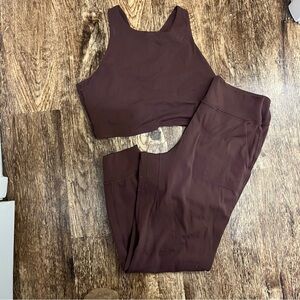 Crz yoga taupe joggers and bra top